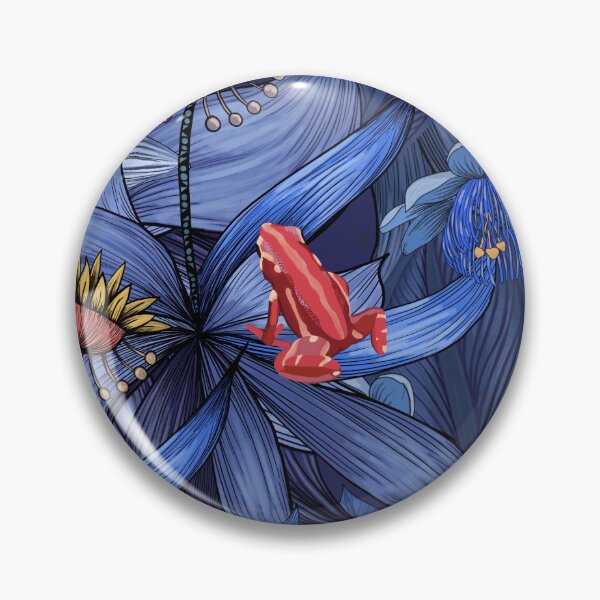 Aperçu de l'œuvre grenouilles rouges dans la nature bleue créée et vendue par Flyingwall.