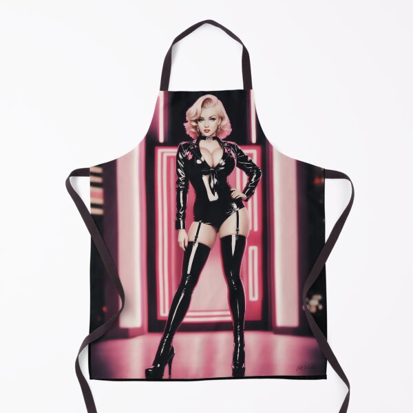 Item preview, Marilyn dolly with big boobs in sexi latex neon city lights designed and sold by AbovethehorizonShop.