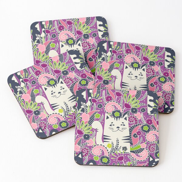 Item preview, Cats in the Spring Garden, Lilac background designed and sold by Alex  Blud.