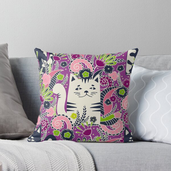 Item preview, Cats in the Spring Garden, Lilac background designed and sold by Alex  Blud.