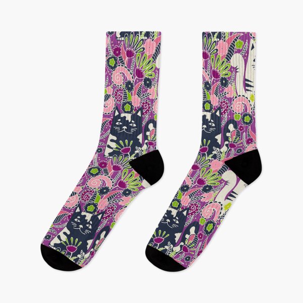 Item preview, Cats in the Spring Garden, Lilac background designed and sold by Alex  Blud.
