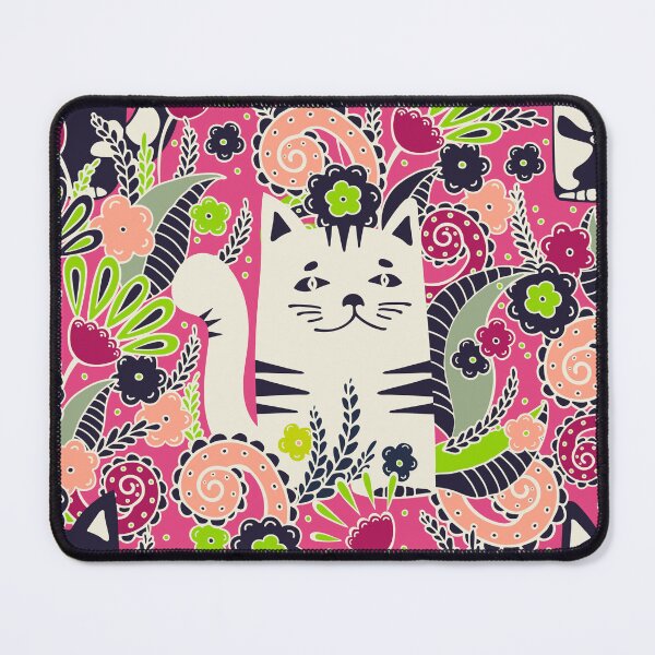 Item preview, Cats in the Spring Garden, Dark pink background designed and sold by Alex  Blud.