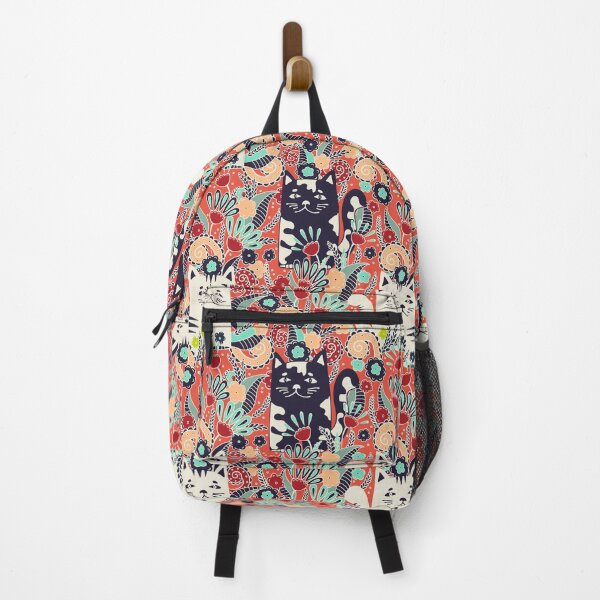 Item preview, Cats in the Spring Garden, Red background designed and sold by Alex Blud.