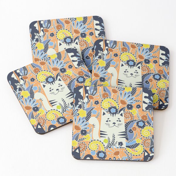 Item preview, Cats in the Spring Garden, Light orange background designed and sold by Alex  Blud.