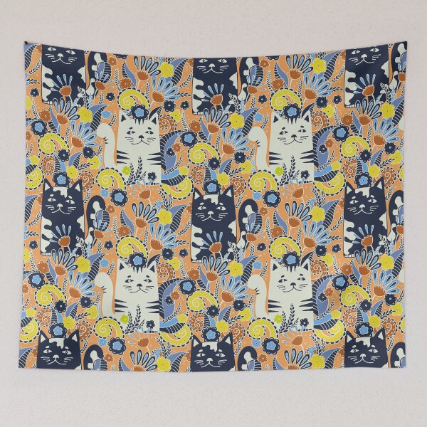 Item preview, Cats in the Spring Garden, Light orange background designed and sold by Alex  Blud.