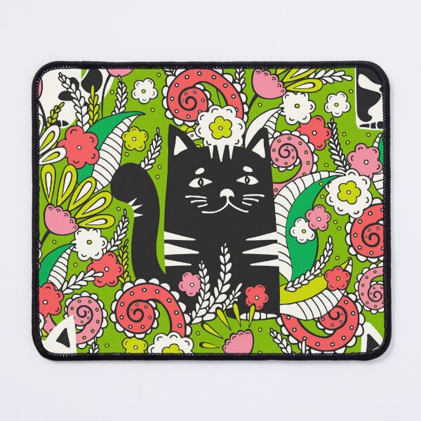 Item preview, Cats in the Spring Garden, Green background designed and sold by Alex Blud.