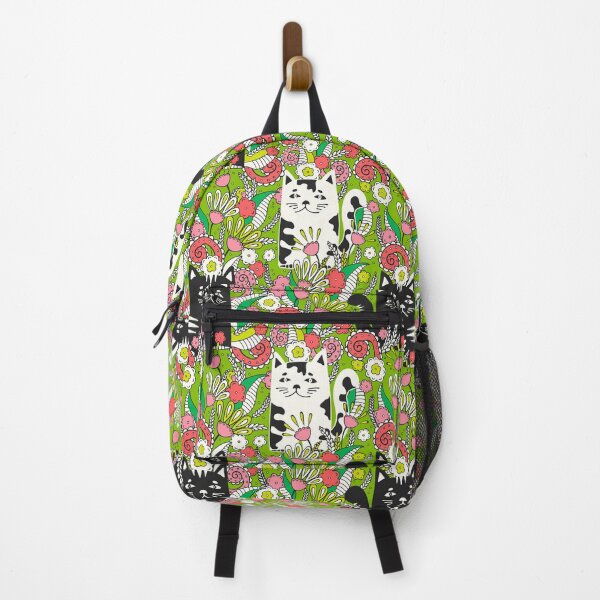 Item preview, Cats in the Spring Garden, Green background designed and sold by Alex Blud.