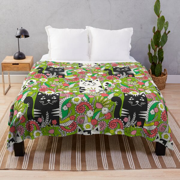 Item preview, Cats in the Spring Garden, Green background designed and sold by Alex Blud.