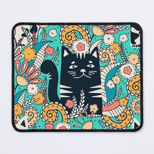 Item preview, Cats in the Spring Garden, Turquoise background designed and sold by Alex  Blud.