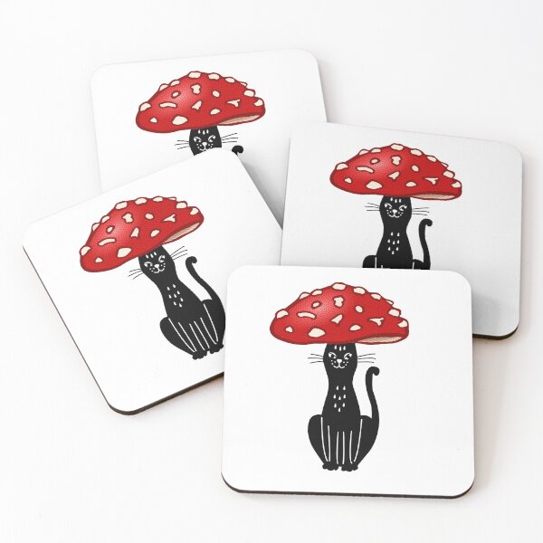 Item preview, Black cat meowshroom  designed and sold by Playful Strokes pom@pom.