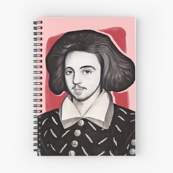 Item preview, English Playwright Christopher Marlowe - blue - illustration  designed and sold by Litstoy.