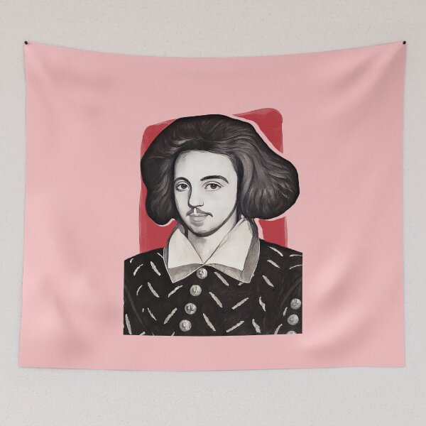 Item preview, English Playwright Christopher Marlowe - blue - illustration  designed and sold by Litstoy.