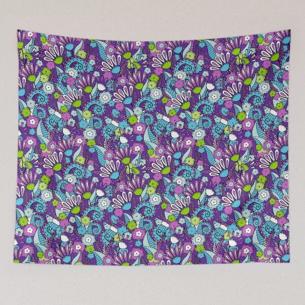 Item preview, Doodles, Spring Garden, Purple background designed and sold by Alex  Blud.