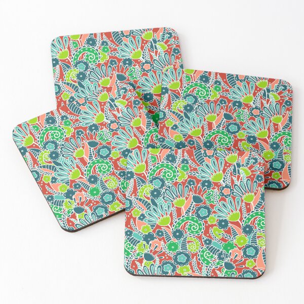 Item preview, Doodles, Spring Garden, Red background designed and sold by Alex  Blud.