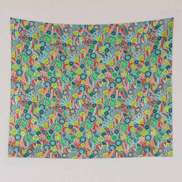 Item preview, Doodles, Spring Garden, Red background designed and sold by Alex  Blud.