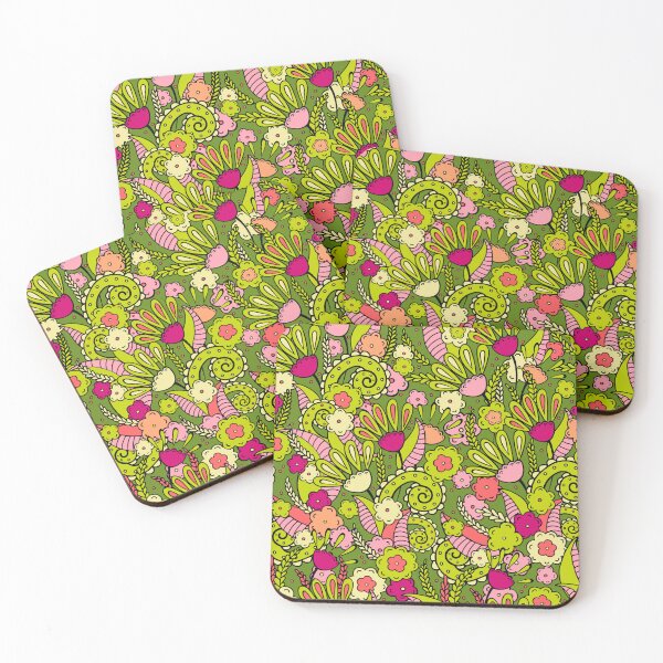 Item preview, Doodles, Spring Garden, Dark green background designed and sold by Alex  Blud.