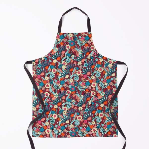 Item preview, Doodles, Spring Garden, Dark red background designed and sold by Alex Blud.