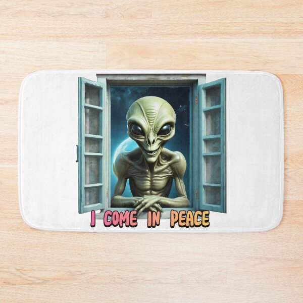 Item preview, I Come in Peace - Realistic Alien in the Window designed and sold by AleksKos.