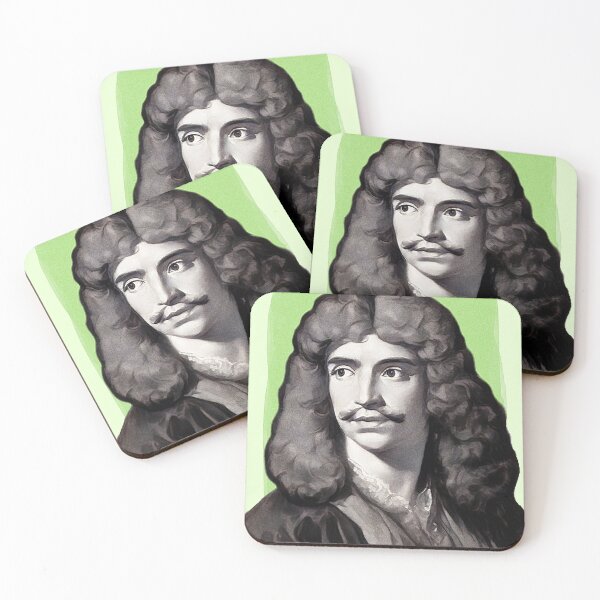 Item preview, French Playwright Molière - mint Green - illustration  designed and sold by Litstoy.