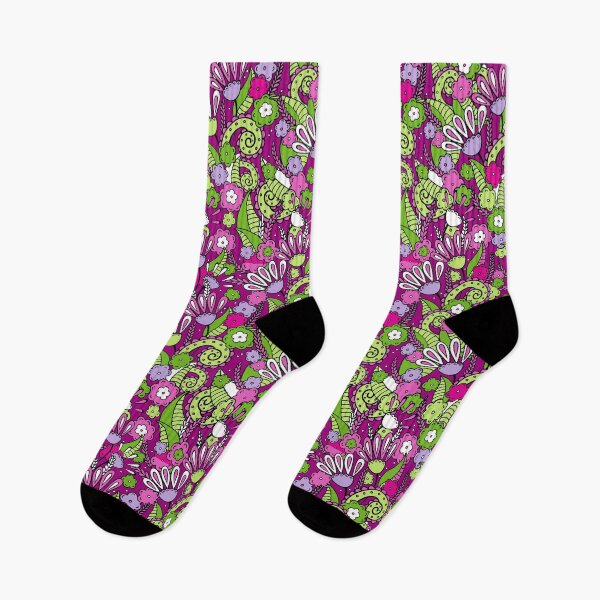 Item preview, Doodles, Spring Garden, Dark lilac background designed and sold by Alex  Blud.