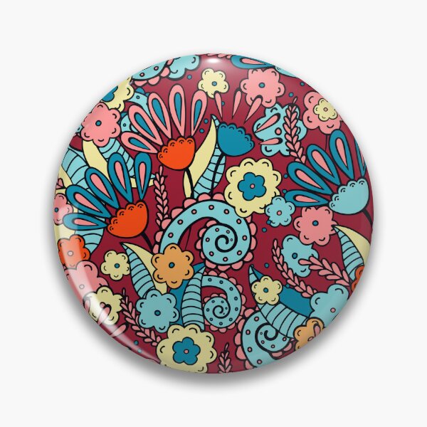 Item preview, Doodles, Spring Garden, Dark crimson background designed and sold by Alex  Blud.