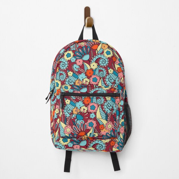 Item preview, Doodles, Spring Garden, Dark crimson background designed and sold by Alex Blud.