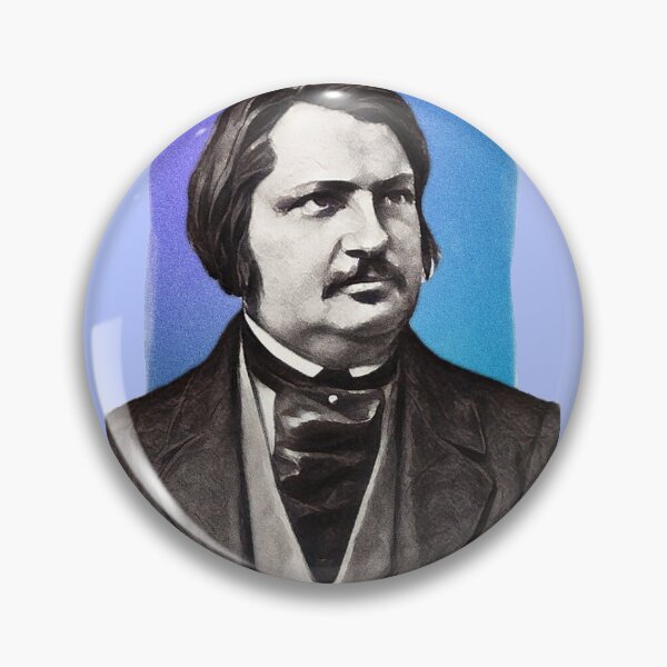 Item preview, French Novelist Honoré de Balzac - blue - illustration  designed and sold by Litstoy.