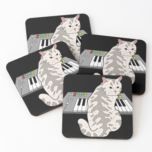 Item preview, cat playing synthesizer designed and sold by Brexmore3.