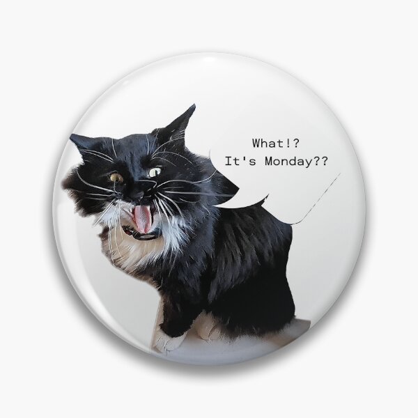 Item preview, What!? It's Monday?? Mr. Darcy, tuxedo cat designed and sold by Sandy Maya's Artwork.