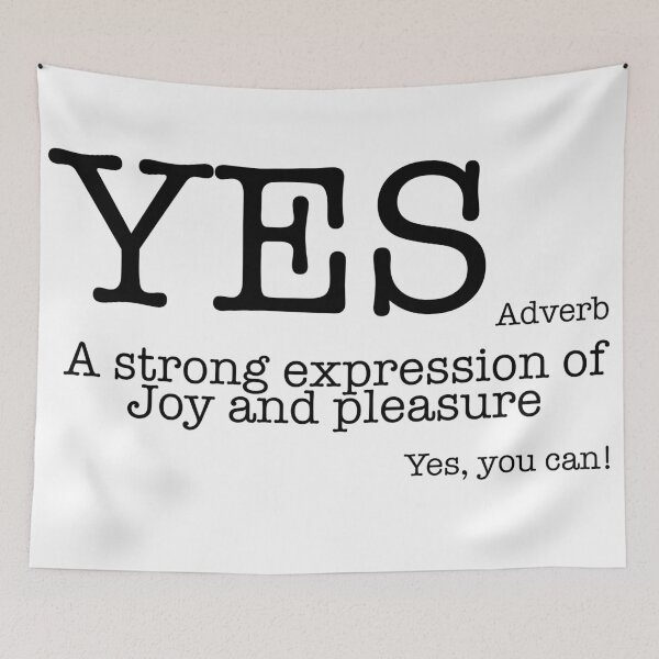 Item preview, Yes, you can!, typewriting font, black and white, Adverb, English designed and sold by BeebopGraphics.