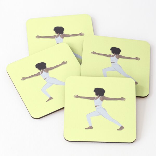 Item preview, Warrior Pose Yoga Girl - Empowering Black Silhouette Art designed and sold by angelyara.