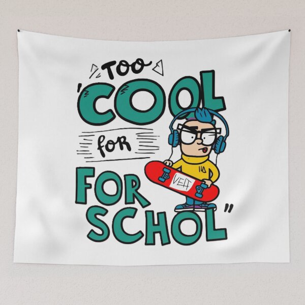 Item preview, Too Cool for School Hipster Skateboarder Design designed and sold by merve02shop.