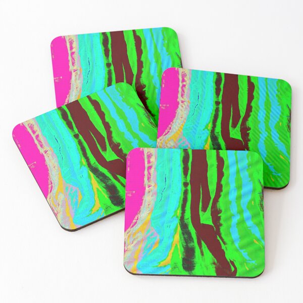 Item preview, Flowing Colours in Pink, Green, Light Blue and Dark Brown designed and sold by larissa-myrie.
