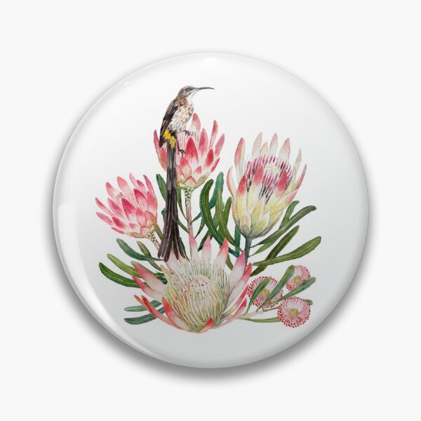 Item preview, Sugarbird Suikerbossie Protea Repens painting designed and sold by Leanne  Nowell.