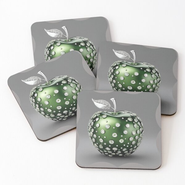 Item preview, Luxurious Apple Design Embellished with Green Diamonds designed and sold by Diclebaybas.