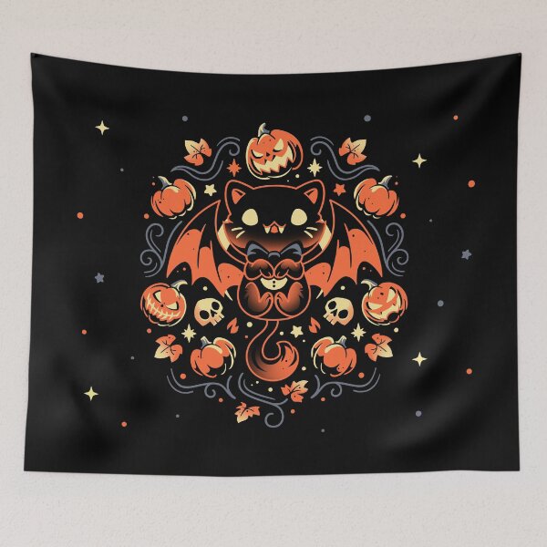 Item preview, Midnight Pumpkin Cat - Cute Vampire Kitten designed and sold by Snouleaf.