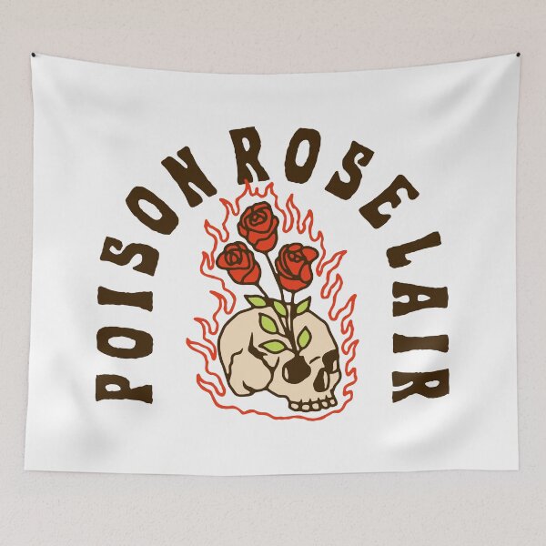 Item preview, Poison Rose Lair Skull with Flaming Roses  designed and sold by BekaelArtwork.