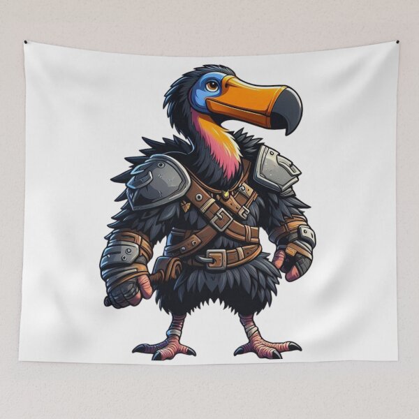 Item preview, Fantasy Dodo Warrior Illustration - A Blend of Mythical and Epic designed and sold by Aqmean.