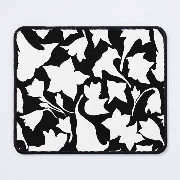 Item preview, White bellflowers on black designed and sold by ksillustrationart.