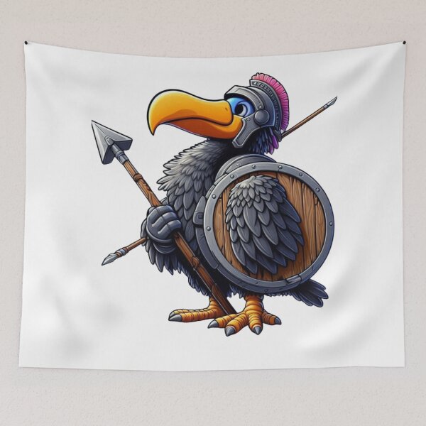 Item preview, Fantasy Dodo Warrior Illustration - A Blend of Mythical and Epic designed and sold by Aqmean.