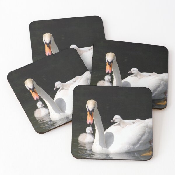 Item preview, Swan with cygnets riding on her back  designed and sold by CryptoLadyGabi.