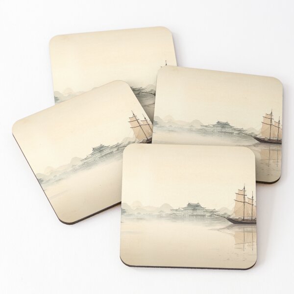 Item preview, Ukiyo-e - Boat Docked designed and sold by KootenayDesigns.