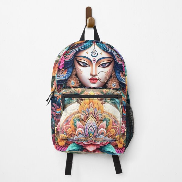 Item preview, Intricate Black Vector Silhouette of Goddess Durga's Face: A Symbolic and Artistic Representation of Divine Femininity and Strength designed and sold by designdukan.