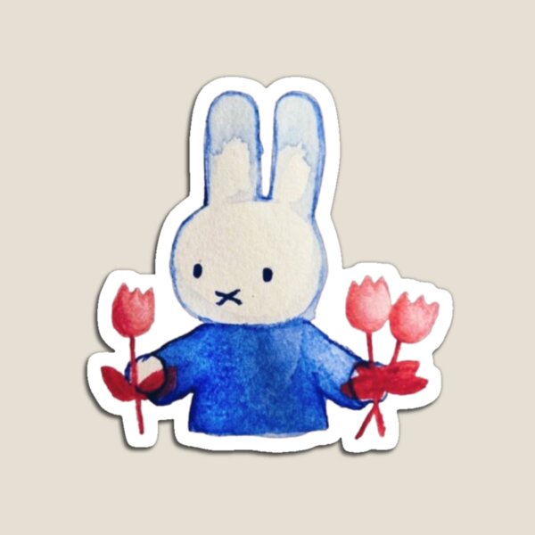 Item preview, ¡Acuarela Miffy con tulipanes! designed and sold by fakebeetle.