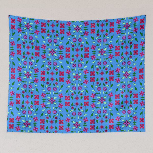 Item preview, Blue Neon Vine Floral designed and sold by Niibidoon.