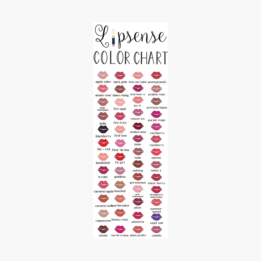 Lipsense Colors Chart