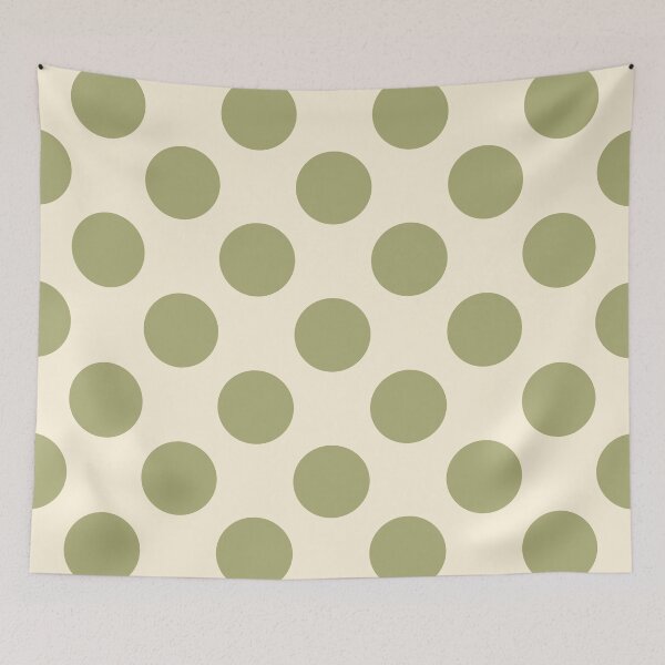 Item preview, Earthy Green Tone Polka Dots and Cream Background designed and sold by Kpss2564.
