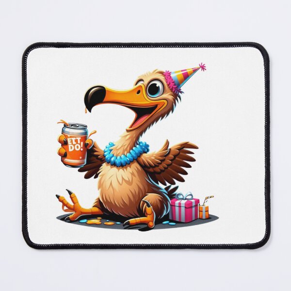 Item preview, Festive Cartoon Bird Celebrating with Gifts and Refreshments designed and sold by Aqmean.