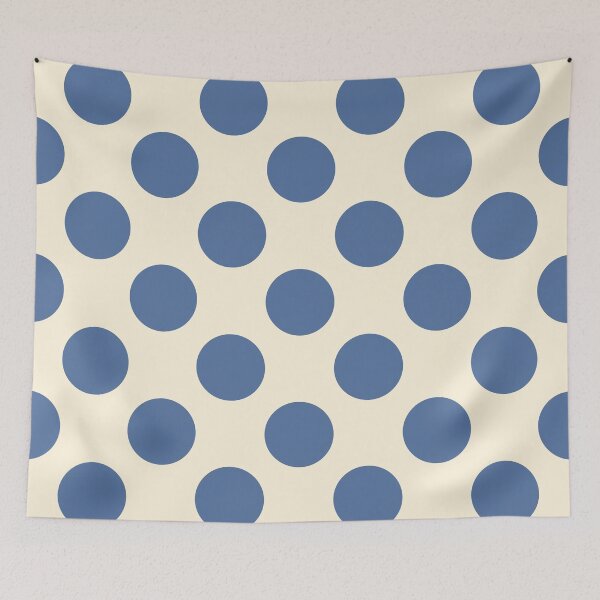 Item preview, Earthy Blue Polka Dots and Cream Background designed and sold by Kpss2564.