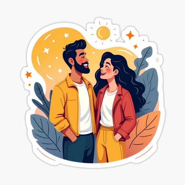 Item preview, Happy Couple Under the Stars designed and sold by stamp2744.